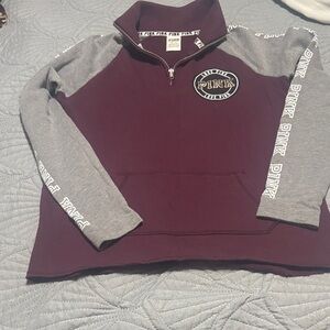 Victoria's Secret Maroon and Gray Pullover